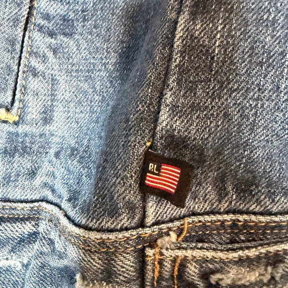 Ralph Lauren Polo Distressed Blue Denim Trucker Jacket (A) - Picture 10 of 15